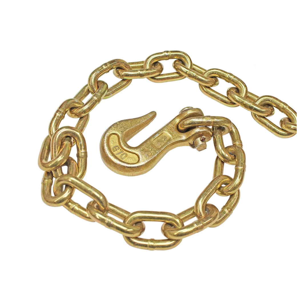 3/8" X 20' G70 Chain with grab hooks, WLL 6,600 lbs